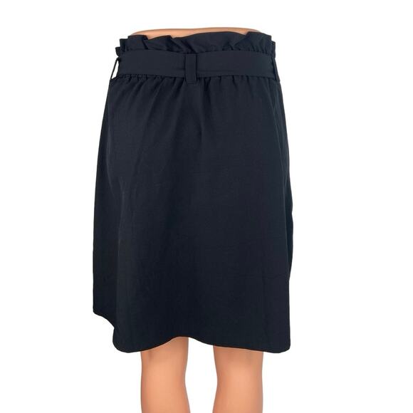 Mondetta Black Belted High Waisted Pockets Paperbag Pencil Mini Skirt Size M - Picture 3 of 6